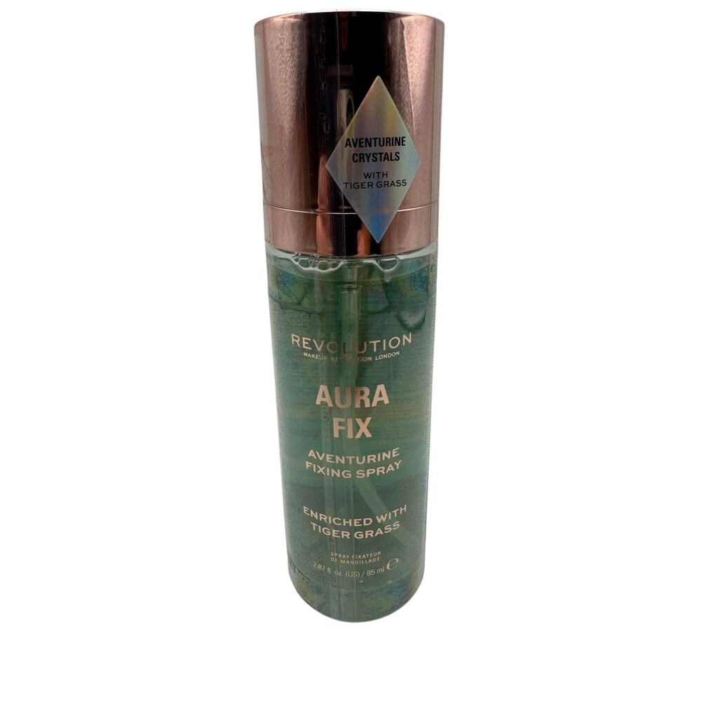 Makeup Revolution Aura Fix Aventurine Fixing Spray With Tiger Grass 2.87 fl. Oz